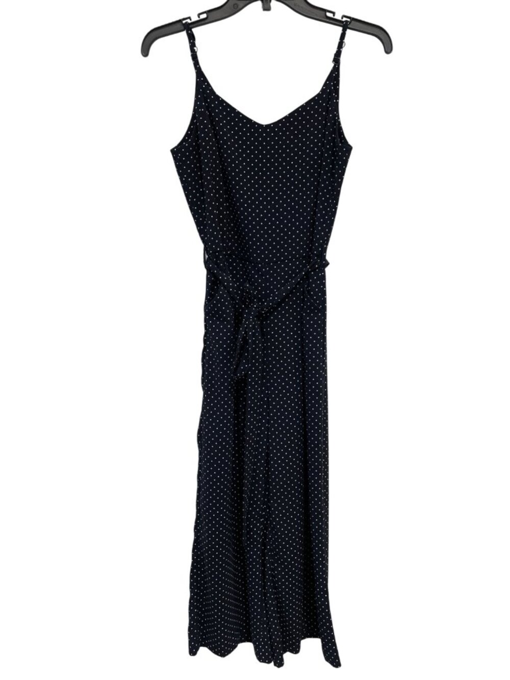Carolina Belle Montreal Jumpsuit Size 2 Cropped Wide Leg Tie Waist Navy White